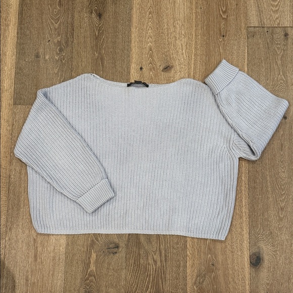 French Connection Off-the-Shoulder Light Gray Sweater - Picture 1 of 3